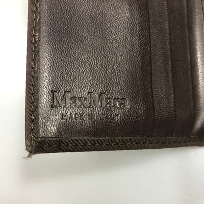 マックス マーラ 三つ折り財布 レザー×ナイロン ブラウン レディース MAX MARA【AFI11】
