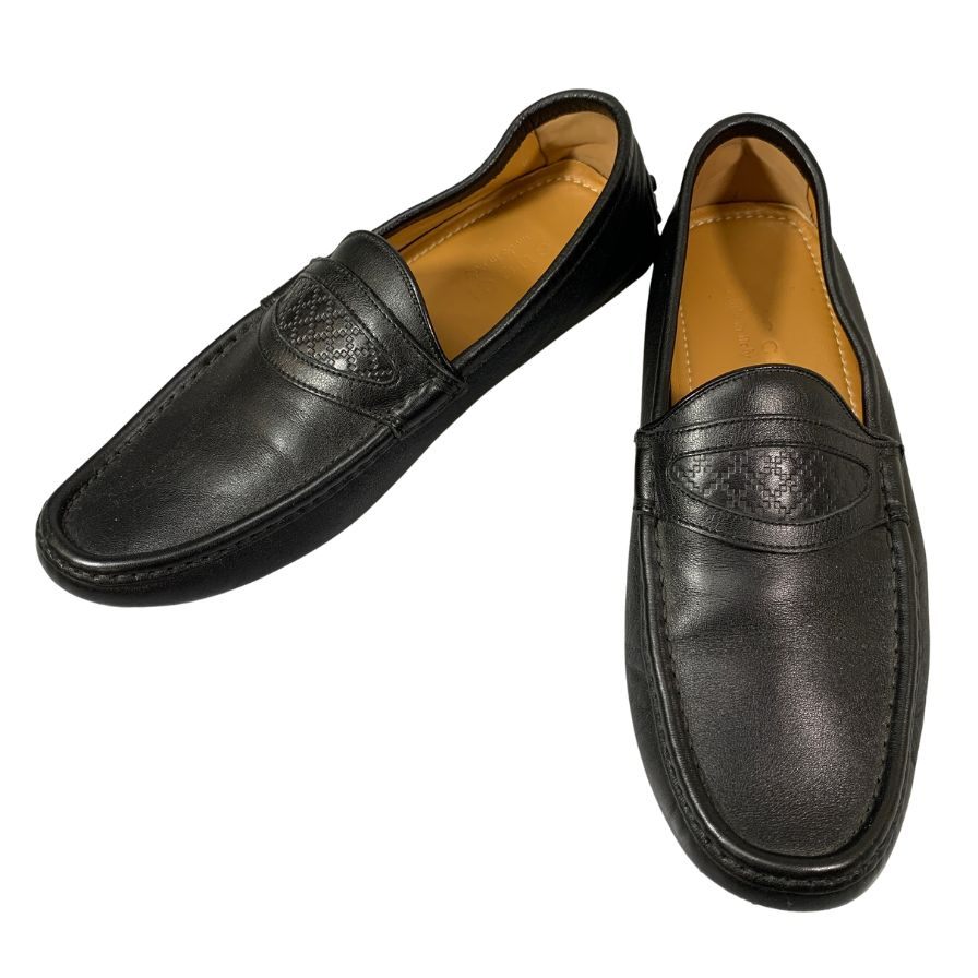 グッチ ドライビングシューズ ローファー 295787 レザー メンズ ブラック サイズ8 GUCCI 約25.0cm【AFC41】
