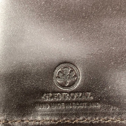 グレンロイヤル 長財布 二つ折り財布 フラップボタン ブライドルレザー ダークブラウン ゴールド金具 GLENROYAL【AFI1】