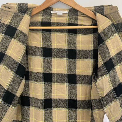 美品◆ステラマッカートニー レイヤード チェックシャツ ブラウス ウール100% レディース サイズ42 ブラウン STELLA McCARTNEY 【AFA18】