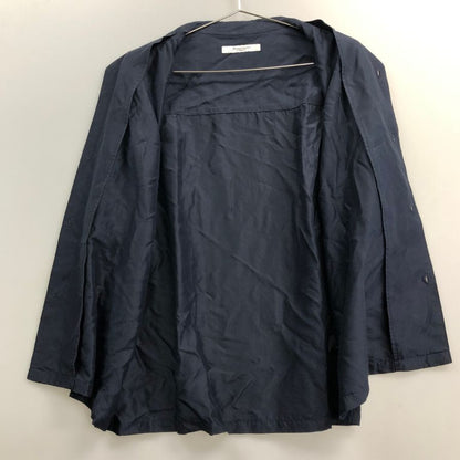 美品◆ジャーナルスタンダード シャツ シルク 半袖 ネイビー サイズM メンズ JOURNAL STANDARD 【AFB43】