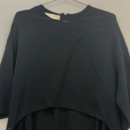 美品◆ステラ マッカートニー ワンピース 長袖 ポリエステル 花柄 切替 ブラック レディース サイズ38 STELLA McCARTNEY 【AFB20】