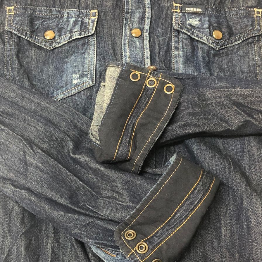 極美品◆ディーゼル デニムシャツ ダークインディゴ サイズM スリムフィット DIESEL 【AFB3】