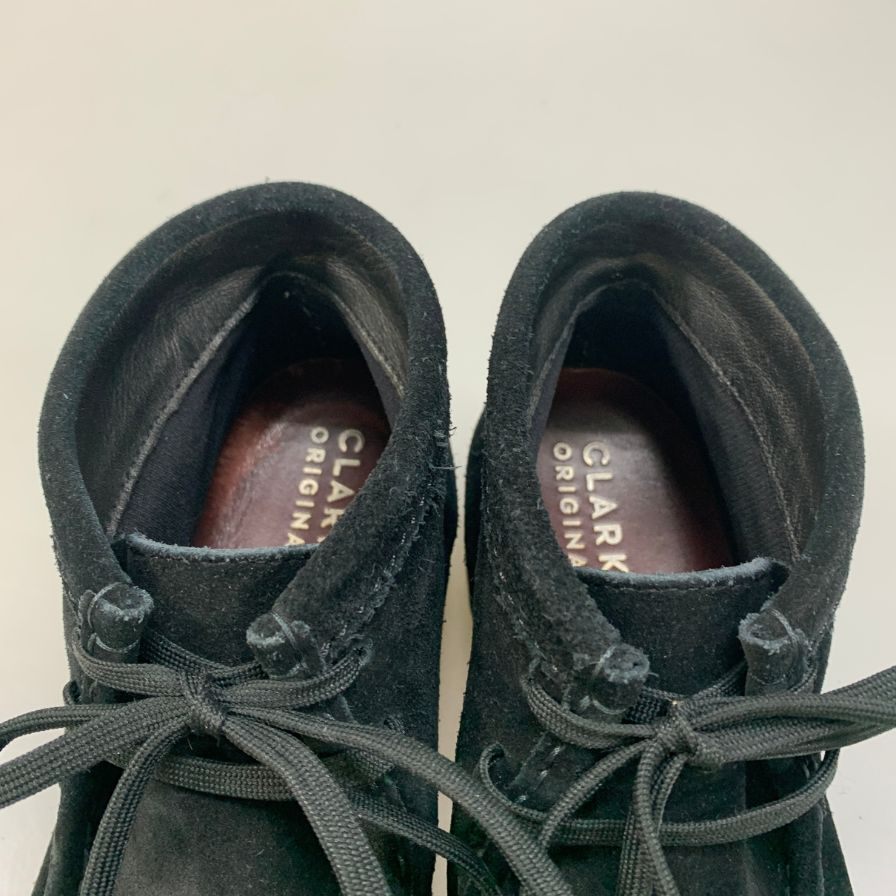 クラークス デッキシューズ ワラビー スエード クレープソール メンズ ブラック サイズ25.5cm CLARKS 約25.5cm【AFC45】