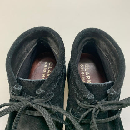 クラークス デッキシューズ ワラビー スエード クレープソール メンズ ブラック サイズ25.5cm CLARKS 約25.5cm【AFC45】