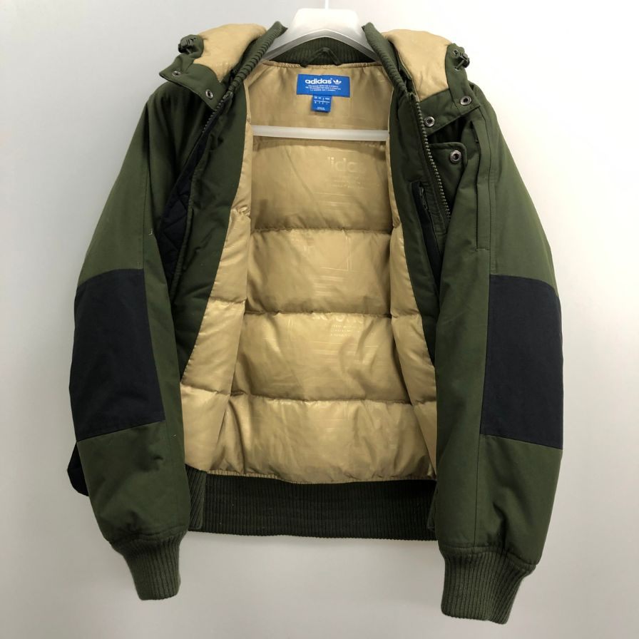 中古◆アディダス ダウンジャケット ブルゾン カーキ レディース サイズS ADIDAS 【AFA18】