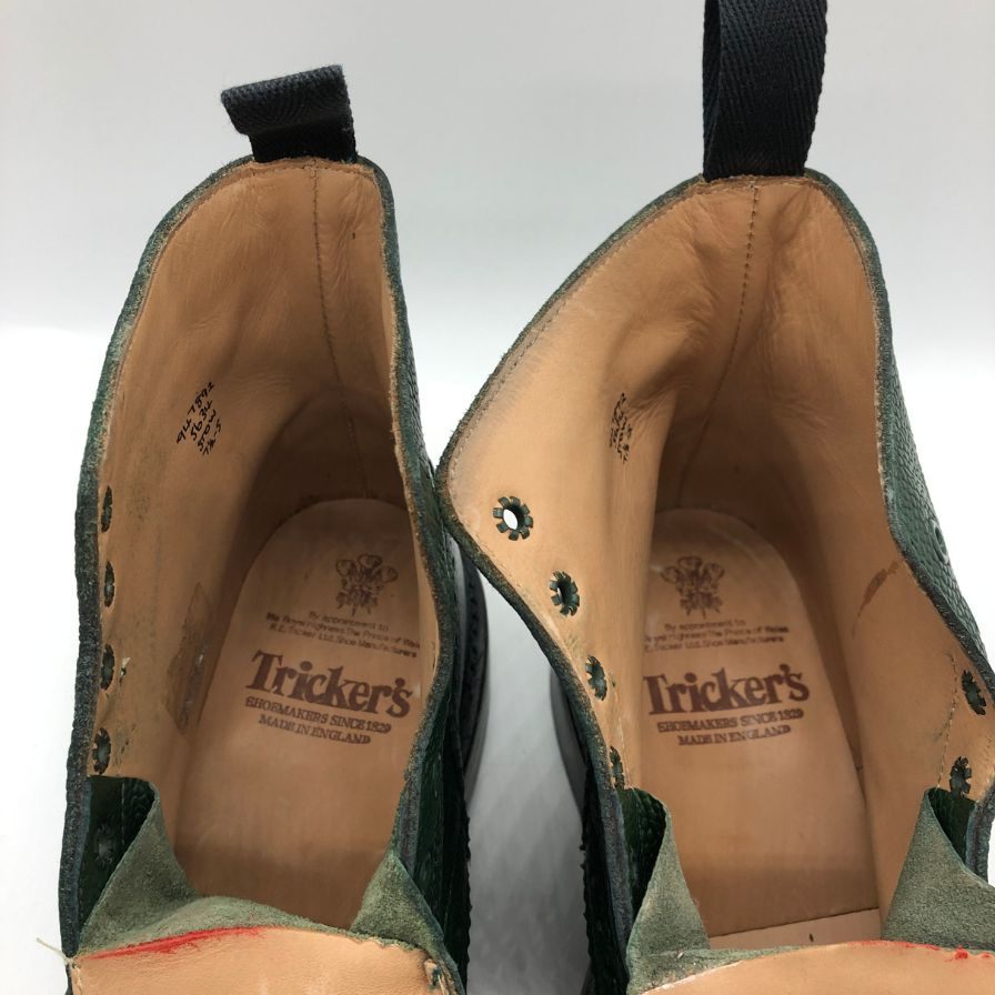 トリッカーズ カントリーブーツ ストウ ウイングチップ 5634 メンズ グリーン サイズ 7ハーフ Tricker’ｓ ブーツ 約26.0cm【LA】【中古】