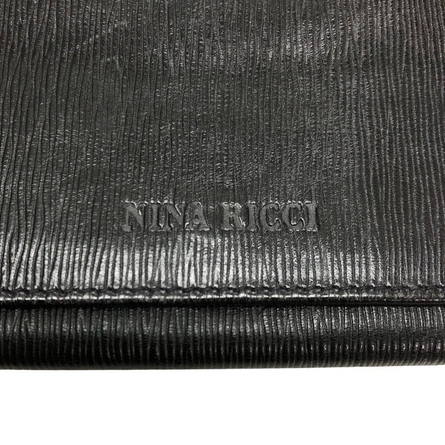 新品　未使用　NINA RICCI ブラックL字ファスナー　レザー長財布　現行品 NINA RICCI ニナリッチ ボランパース カブセ長財布 内L字
