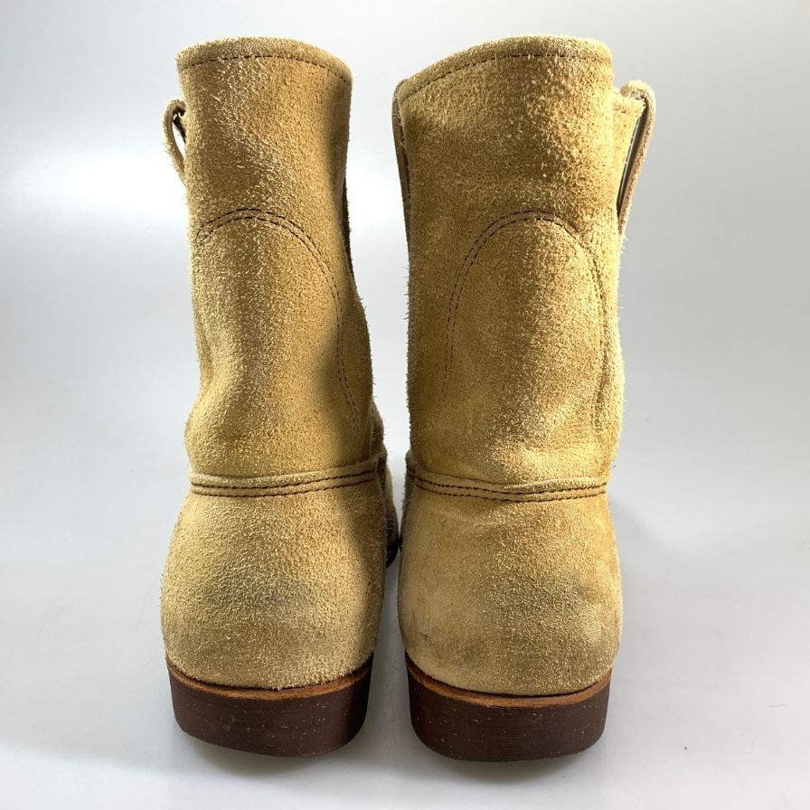 レッドウィング ペコスブーツ スエード ベージュ US9E メンズ RED WING 約27.0cm【PTM1】