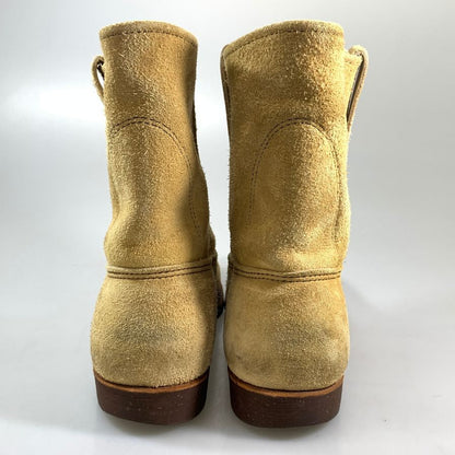 レッドウィング ペコスブーツ スエード ベージュ US9E メンズ RED WING 約27.0cm【PTM1】
