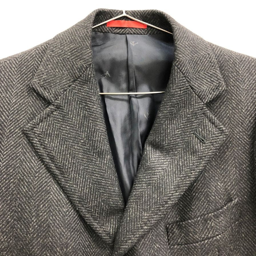 美品◆イザイア チェスター コート ウール 3B メンズ サイズ 44 ネイビー ISAIA 【AFA9】