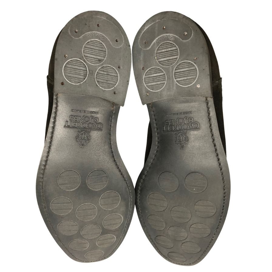 クロケット＆ジョーンズ チェルシー ブラック スエード サイズUK7.5 Crockett&Jones スエードシューズ 約26.0cm【LA】【中古】