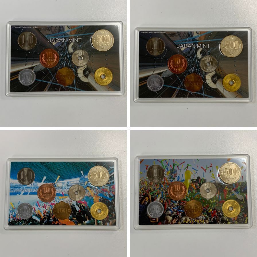 【4セット】造幣局 2003 パシフィック＆セントラルリーグ優勝記念 貨幣セット＆鉄腕アトム誕生記念貨幣セット【AFB53】【中古】