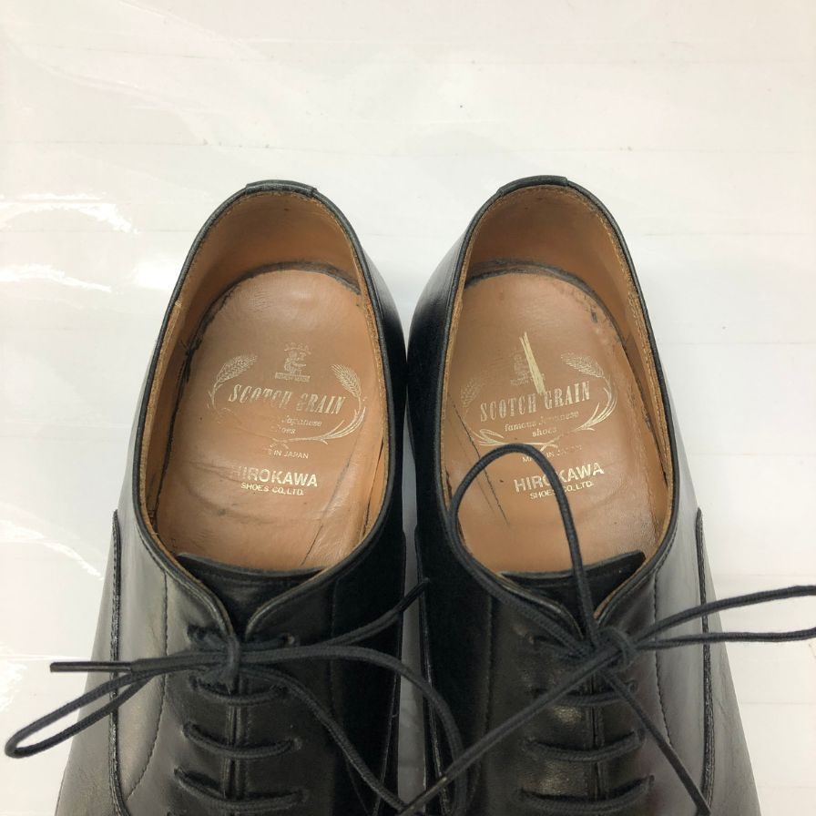 スコッチグレイン 内羽根 レザーシューズ ブラック ラスト0656 サイズ25ハーフ SCOTCH GRAIN 約25.5cm【AFD12】