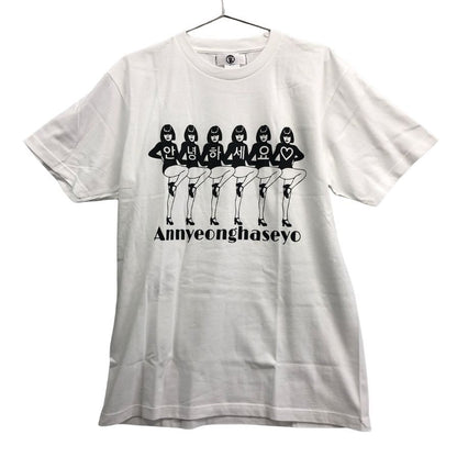 極美品◆トレイター× 千葉雄喜 Ｔシャツ デザイン アニョハセヨ ホワイト サイズL TRAITOR × チバユウキ 【AFB29】