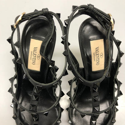 ヴァレンティノガラヴァーニ ヒールパンプス ストラップ ロックスタッズ ブラック レディース サイズ37 VALENTINO GARAVANI 約23.5cm【AFC47】