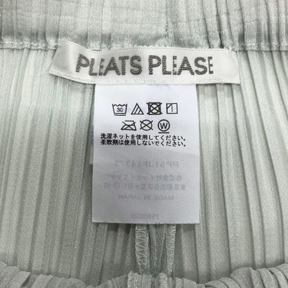 プリーツプリーズ イッセイミヤケ プリーツパンツ PP51JF143 ポリエステル レディース ブルー サイズ3 PLEATS PLEASE ISSEY MIYAKE 【AFB19】