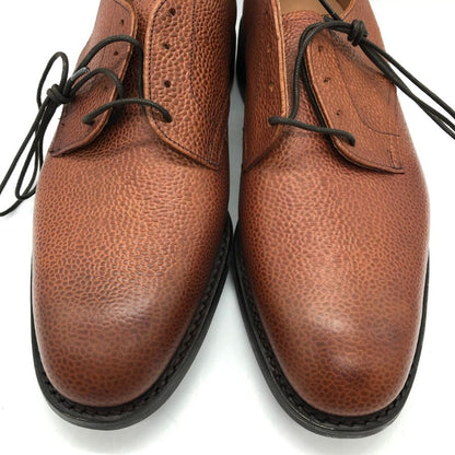 ヘンリー マクスウェル レザーシューズ グレインレザー プレーントゥ ブラウン メンズ サイズUK60F Henry Maxwell 約24.5cm【AFD14】