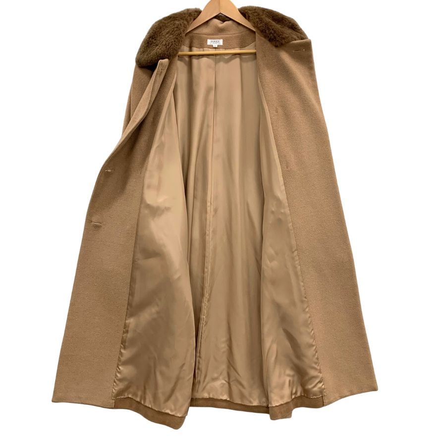 美品◆フォクシー ブティック ロングコート ダブル  カシミア混 レディース サイズF ベージュ FOXEY BOUTIQUE 【AFA19】