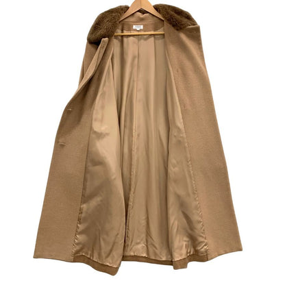美品◆フォクシー ブティック ロングコート ダブル  カシミア混 レディース サイズF ベージュ FOXEY BOUTIQUE 【AFA19】