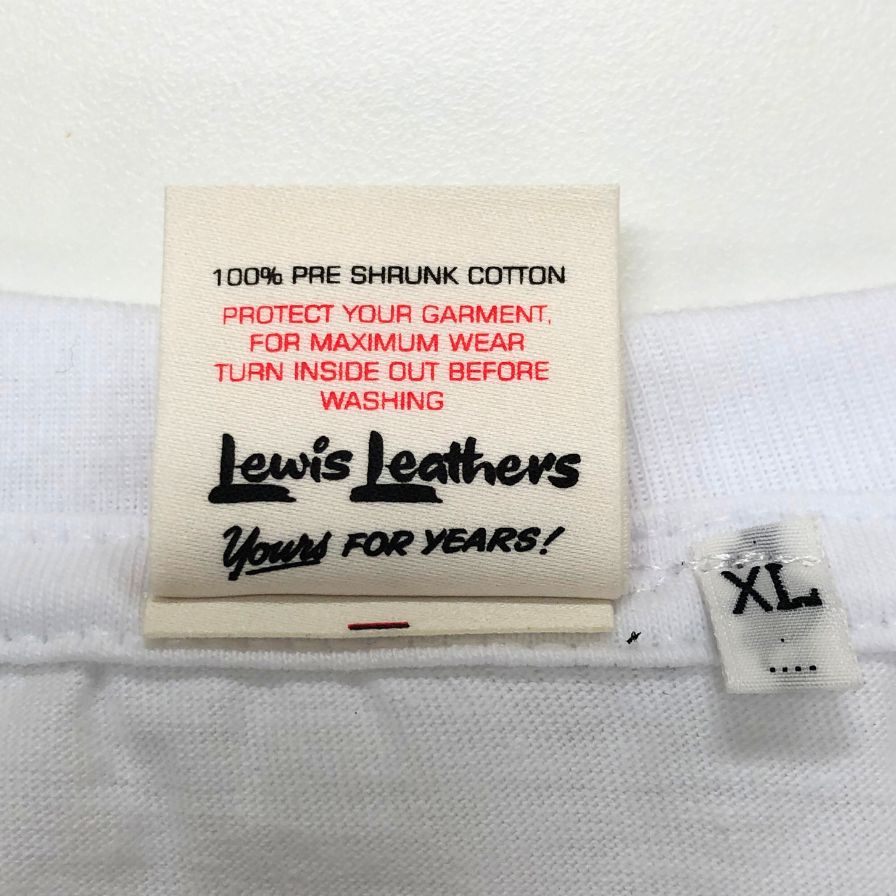 新品同様◆ルイスレザーズ Tシャツ タイガー  AVAKIT T-Shirts BRITISH MADE ユニセックス サイズXL ホワイト Lewis Leathers 【AFB6】