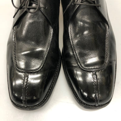 ヤンコ レザーシューズ スプリットトゥ Uチップ メンズ サイズ8 ブラック YANKO 約26.5cm【AFC47】