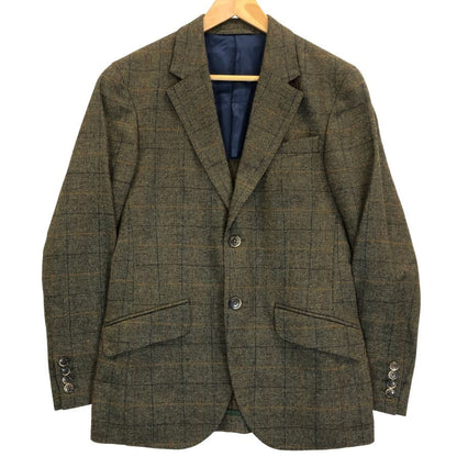 極美品◆ハケットロンドン  テーラードジャケット ウール 羊毛 チェック柄 グレー系 サイズ34R/44R HACKETT LONDON 【AFA1】