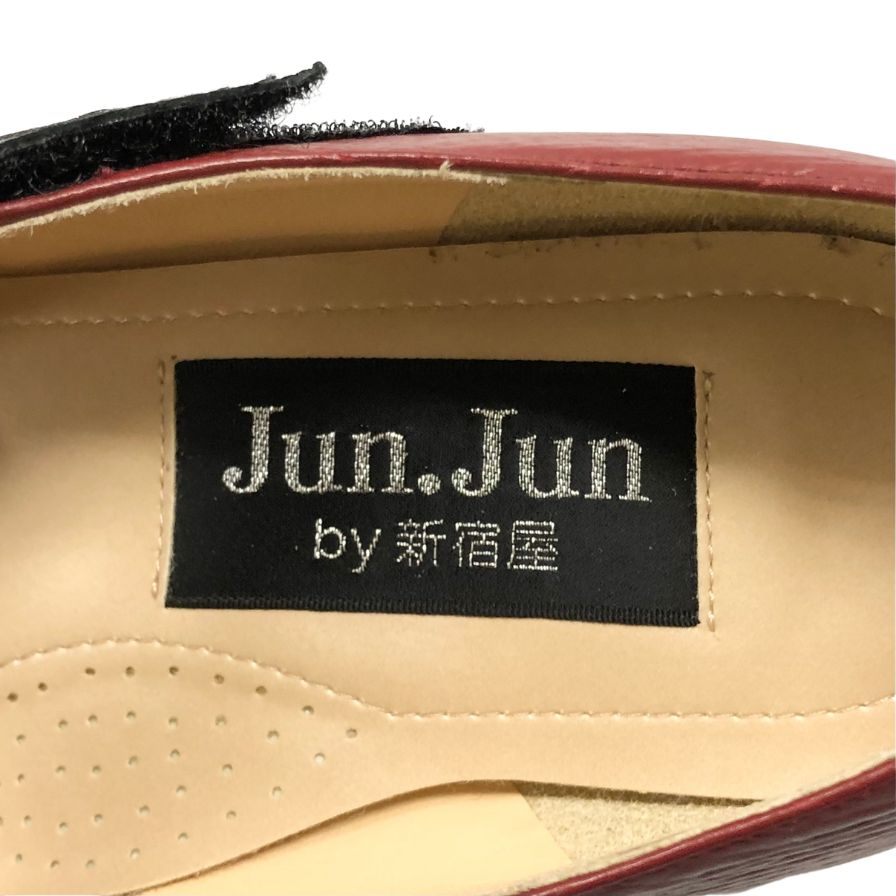 ジュンジュンバイ新宿屋 レザーパンプス レザー 3072 レッド×ブラック サイズ23.5cm レディース Jun.Jun by shinjukuya 約23.5cm【7-10】