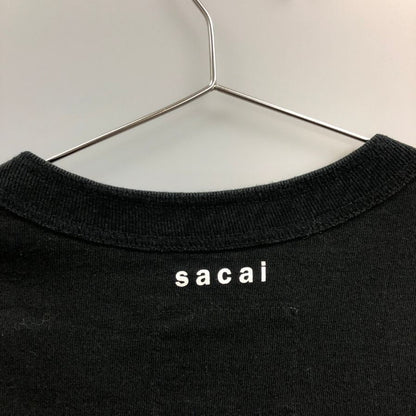中古◆サカイ 半袖Tシャツ 刺繍ロゴポケット ブラック サイズ3 25ｰ01071S Sacai 【AFA21】