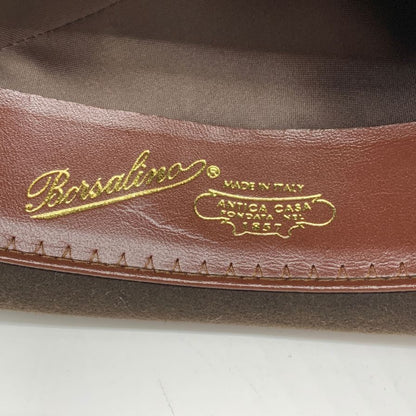 ボルサリーノ ハット 中折れ ラビットファー イタリア製 メンズ サイズ58cm ブラウン Borsalino