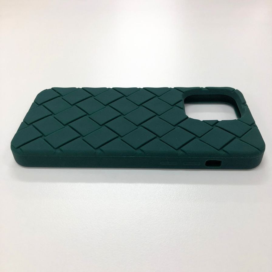 ボッテガヴェネタ iPhoneケース iPhone15ProMAX ラバー イントレチャート グリーン系 BOTTEGA VENETA【AFI18-3】【中古】