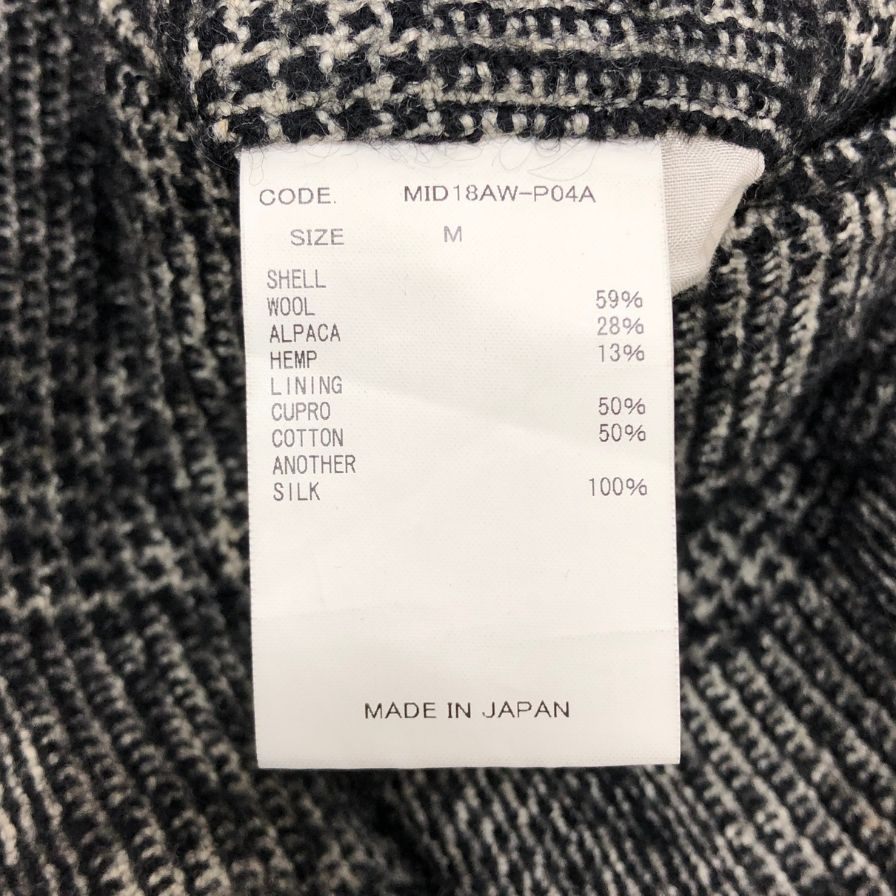 ミドリカワ 18AW ツイードパンツ アルパカ混 メンズ サイズM Midorikawa 【AFB41】