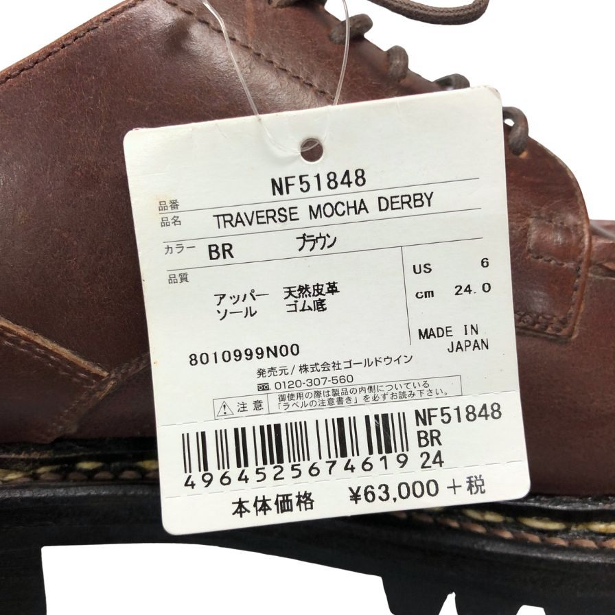 ザ ノースフェイス レザーシューズ トラバース モカ ダービー NF51848 ブラウン レディース サイズ24cm THE NORTH FACE 約24.0cm【AFC29】