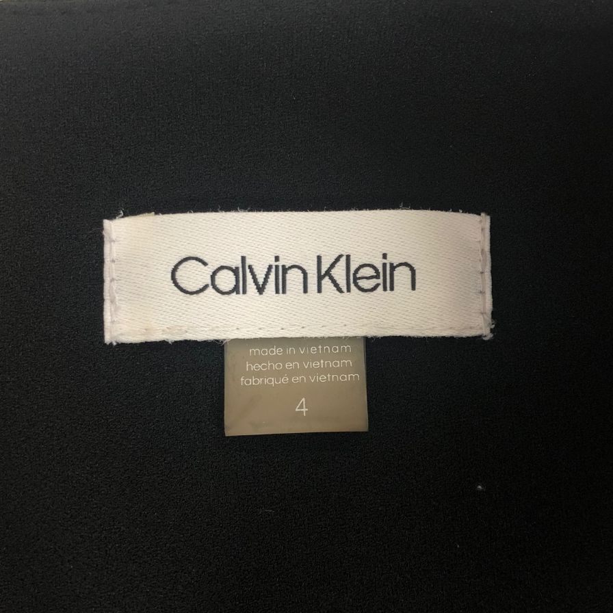 美品◆カルバンクライン ワンピース ノースリーブ ポリエステル ブラック サイズ4 レディース Calvin Klein 【AFB11】