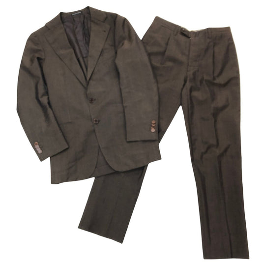 ラベラサルトリアナポレターナ 2B スーツ セットアップ ブラウン サイズ44 メンズ イタリア製 La Vera Sartoria Napoletana【AFB36】