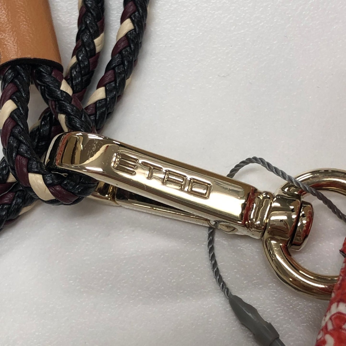 エトロ エアポッズケース カンフーパンダ AirPodsケース レッド系 レザー ETRO【AFI2】【中古】