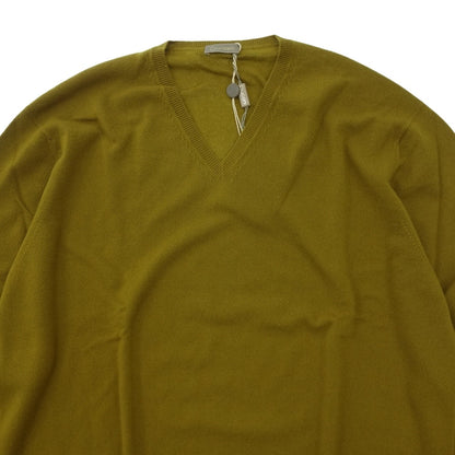 Like new ◆ Cruciani Knit V-neck Cashmere Men's Size 58 Yellow CRUCIANI [AFB27]