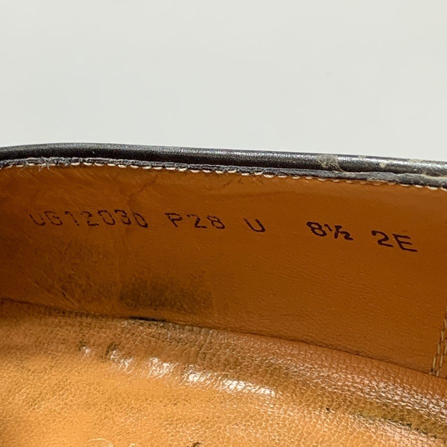 フェラガモ タッセルローファー UG12030 パンチドキャップトゥ カーフ ブラック サイズUK8.5 2E メンズ Salvatore Ferragamo 約27.5cm【AFC6】
