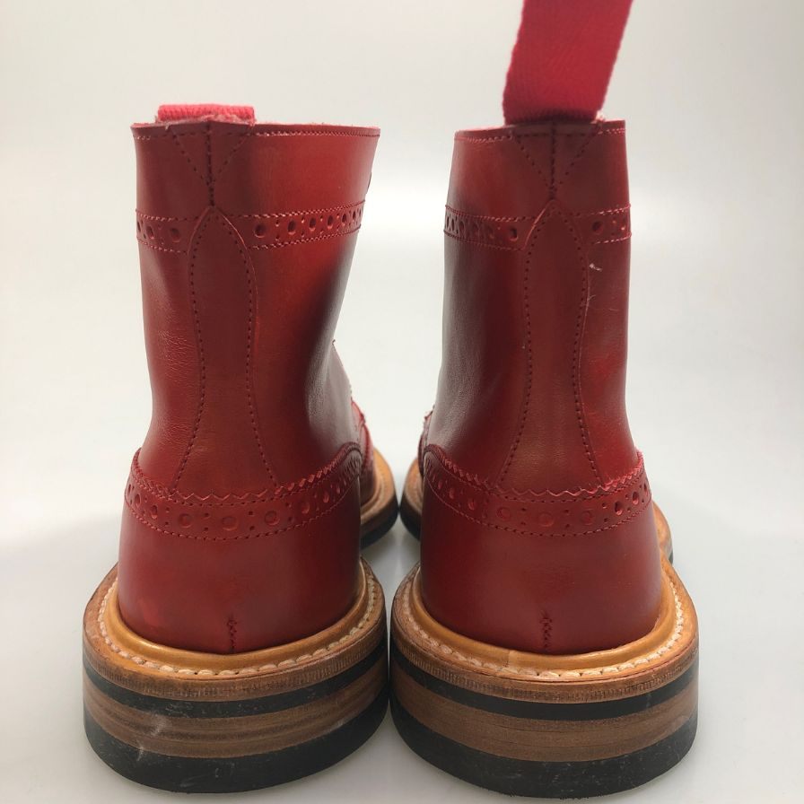 トリッカーズ カントリーブーツ ウイングチップ ストウ WS634 メンズ サイズ 7ハーフ レッド  Tricker's ブーツ 約26.0cm【LA】【中古】