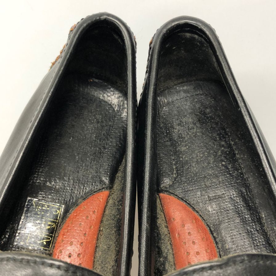 グッチ ドライビングシューズ ビットローファー カーフ ブラック サイズ40.5 メンズ GUCCI 約25.5cm【AFC47】