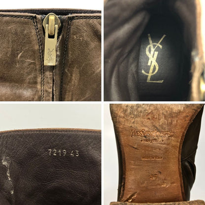 イヴ サンローラン レザー ブーツ ブラウン サイズ43 Yves Saint Laurent 約28.0cm【AFC47】