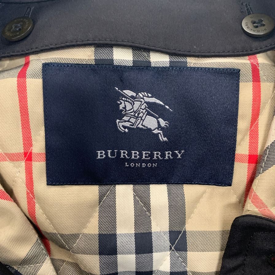 美品◆バーバリー ロング トレンチ コート メンズ サイズS ブラック Burberry 【AFF22】