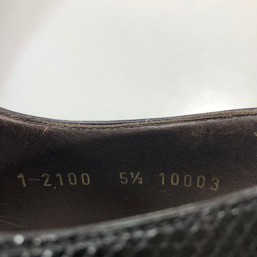 カルミナ レザーシューズ ダブルモンク リザードレザー ブラック サイズUK5.5 メンズ CARMINA 約24.0cm【AFD13】
