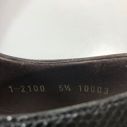 カルミナ レザーシューズ ダブルモンク リザードレザー ブラック サイズUK5.5 メンズ CARMINA 約24.0cm【AFD13】