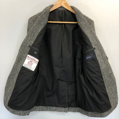 新品同様◆コレクティブ ハリスツイード テーラードジャケット ツイード ウール ヘリンボーン グレー メンズ サイズ2 Collective Harris Tweed 【AFA14】