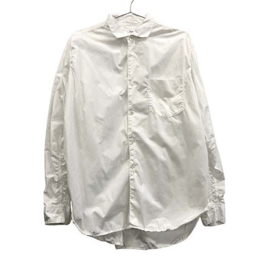 美品◆サンリミット 長袖シャツ ボックスワイド W23012413本針裏返し メンズ サイズ2 ホワイト Sans limite 【AFB44】