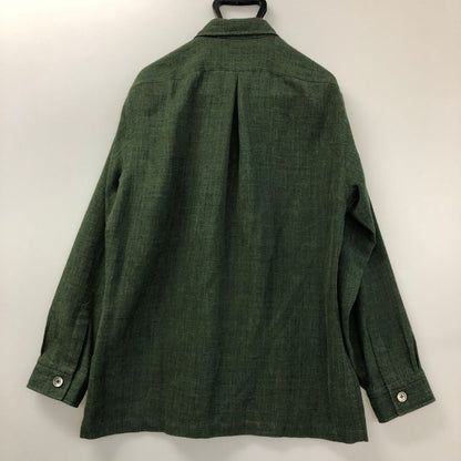 美品◆ミナミシャツ オーダー リネン シャツ ジャケット メンズ サイズ不明 グリーン MINAMI SHIRTS BESPOKE 【AFB20】