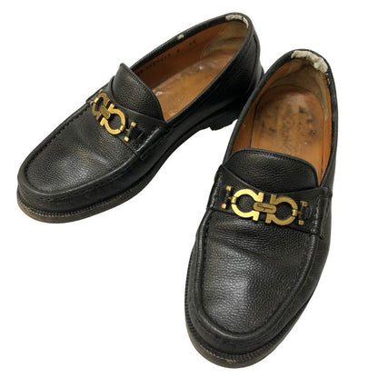 フェラガモ ビットローファー グレインレザー ガンチーニ金具 メンズ サイズ6EE ブラック Ferragamo 約24.5cm【AFC8】