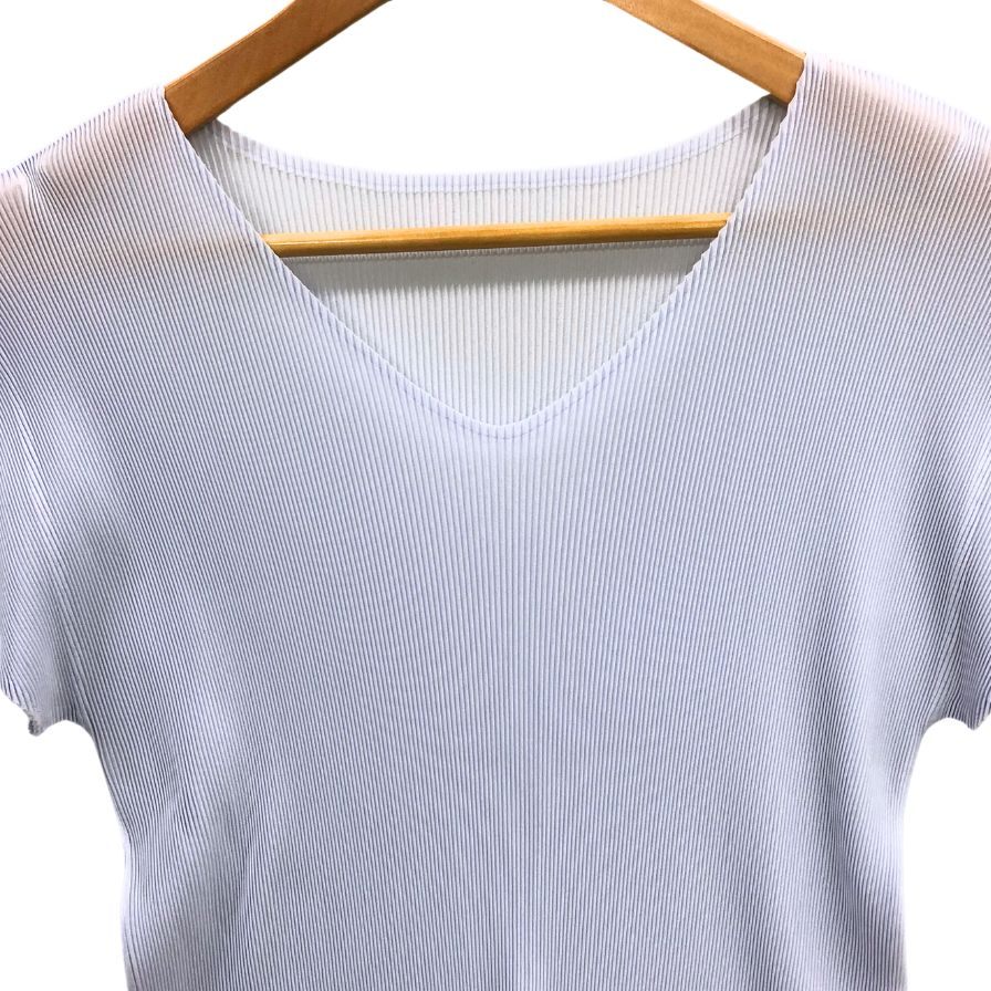 極美品◆プリーツプリーズ イッセイミヤケ カットソー PP53FK292 レディースサイズ 3 ライトブルー PLEATS PLEASE ISSEY MIYAKE 【AFB26】