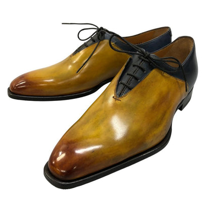 フランチェスコ べニーニョ ホールカット 2291ブラウン×ネイビー コンビ メンズ サイズ6 Francesco Benigno 約25.0cm【AFC41-2】